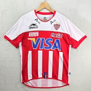Atlética Necaxa Soccer Jersey Mens Small Red White Striped Visa 2006-2007 Vtg